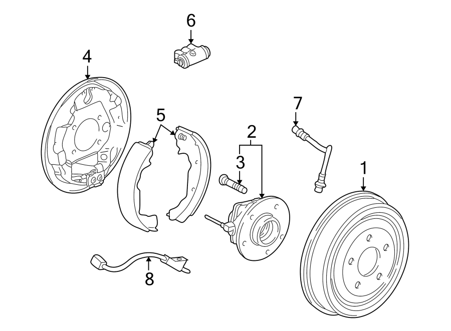 Diagram REAR SUSPENSION. BRAKE COMPONENTS. for your 2002 GMC Sierra 2500 HD SL Standard Cab Pickup 6.0L Vortec V8 CNG M/T RWD 