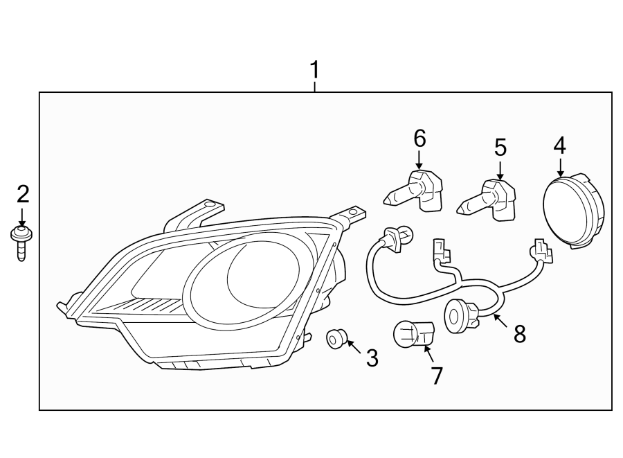 Diagram FRONT LAMPS. HEADLAMP COMPONENTS. for your 2005 Chevrolet Malibu   