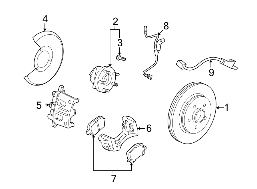 Diagram FRONT SUSPENSION. BRAKE COMPONENTS. for your 2023 Chevrolet Camaro   