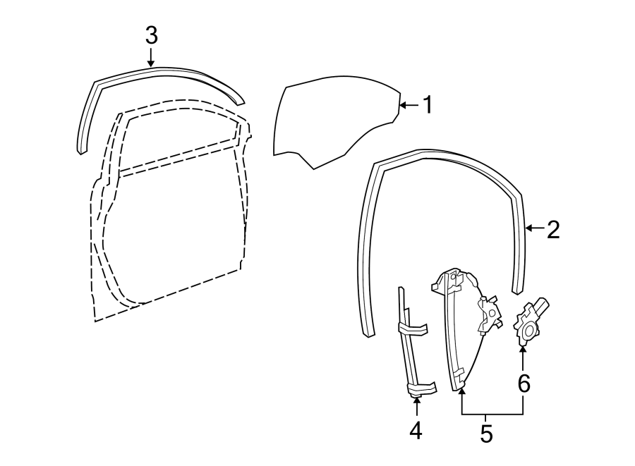 Diagram FRONT DOOR. GLASS & HARDWARE. for your 2020 Chevrolet Spark   