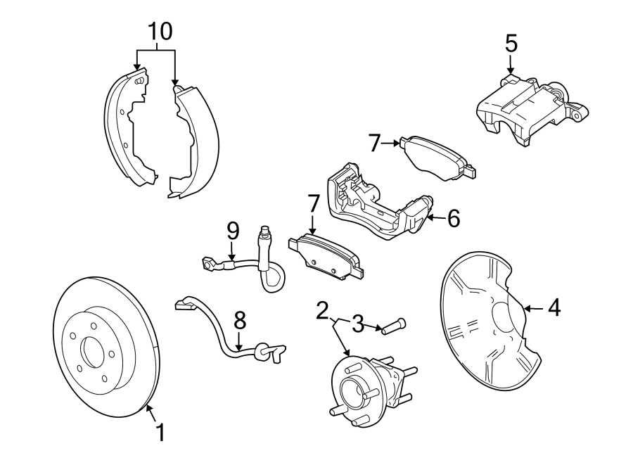 Diagram REAR SUSPENSION. BRAKE COMPONENTS. for your 2011 GMC Sierra 2500 HD 6.0L Vortec V8 A/T RWD SLT Extended Cab Pickup 