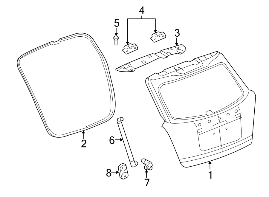 Diagram GATE & HARDWARE. for your 2001 Chevrolet Blazer LT Sport Utility 4.3L Vortec V6 A/T 4WD 