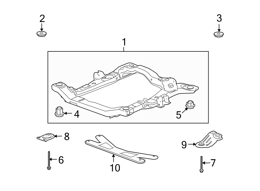 Diagram Front suspension. Suspension mounting. for your 2019 GMC Sierra 2500 HD 6.6L Duramax V8 DIESEL A/T 4WD Denali Crew Cab Pickup Fleetside 