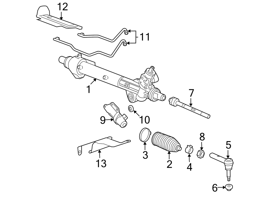 Diagram STEERING GEAR & LINKAGE. for your 2004 GMC Sierra 2500 HD 6.6L Duramax V8 DIESEL M/T RWD WT Crew Cab Pickup Fleetside 