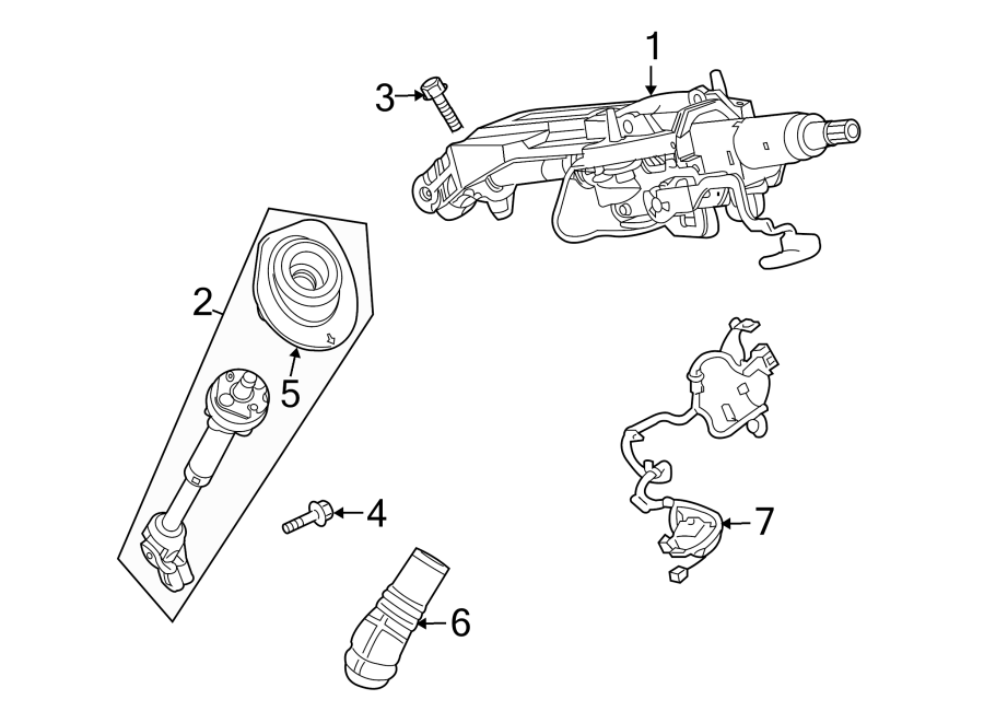 Diagram STEERING COLUMN ASSEMBLY. for your 2005 Chevrolet Silverado 1500 Z71 Off-Road Crew Cab Pickup Stepside  