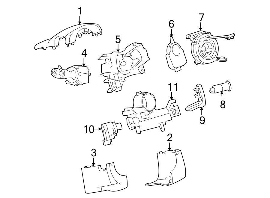 Diagram STEERING COLUMN. SHROUD. SWITCHES & LEVERS. for your 1992 Chevrolet K3500  Scottsdale Cab & Chassis Fleetside 6.2L V8 DIESEL A/T 