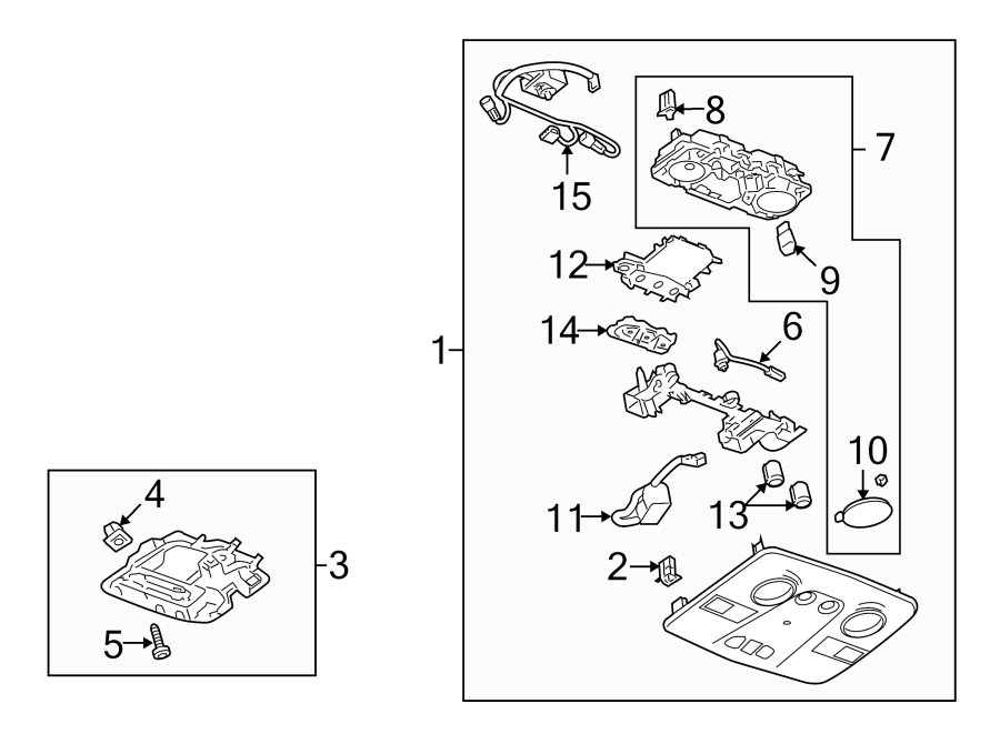 Diagram OVERHEAD CONSOLE. for your 2007 Saturn Outlook    