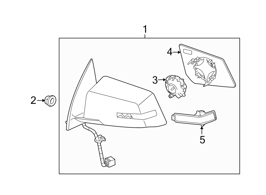 Diagram FRONT DOOR. OUTSIDE MIRRORS. for your 2021 Cadillac XT4   