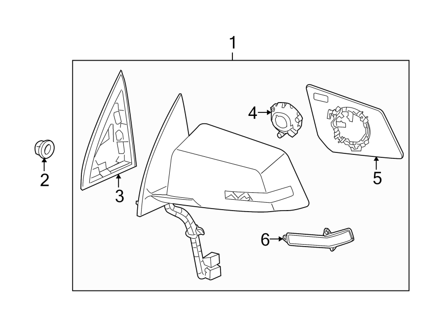 Diagram FRONT DOOR. OUTSIDE MIRRORS. for your 2021 Cadillac XT4   