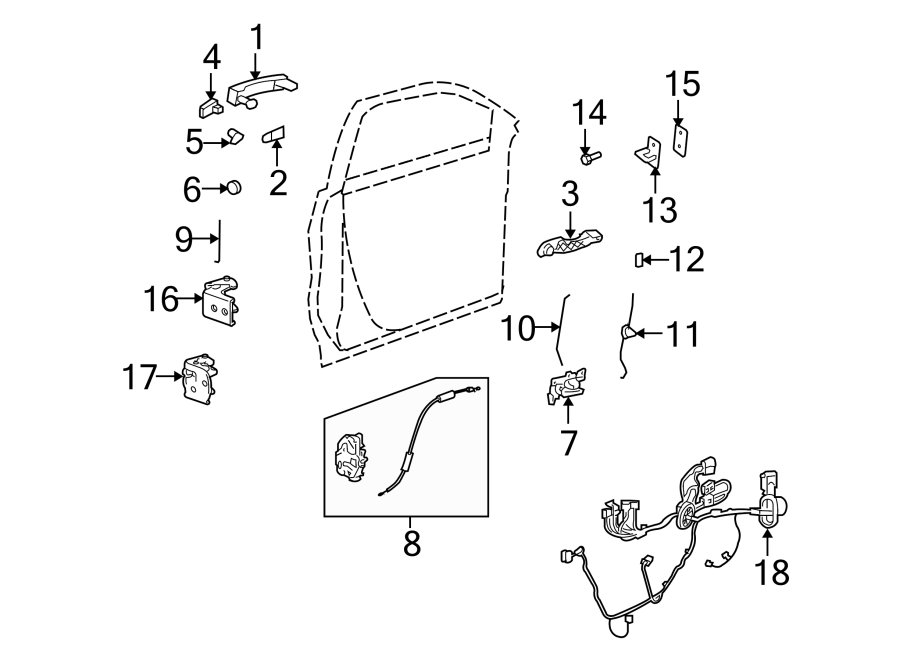 FRONT DOOR. LOCK & HARDWARE. Diagram