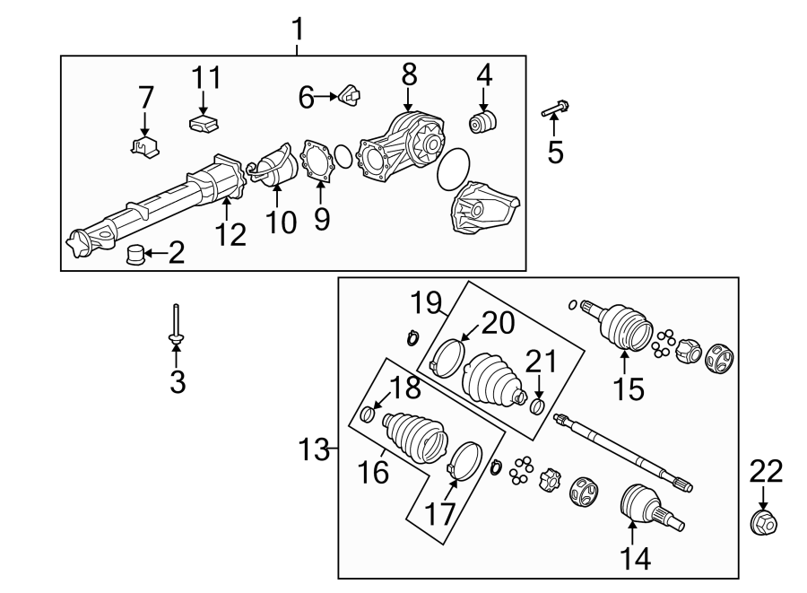 Diagram REAR SUSPENSION. AXLE & DIFFERENTIAL. for your 2005 Chevrolet Suburban 2500 LT Sport Utility  