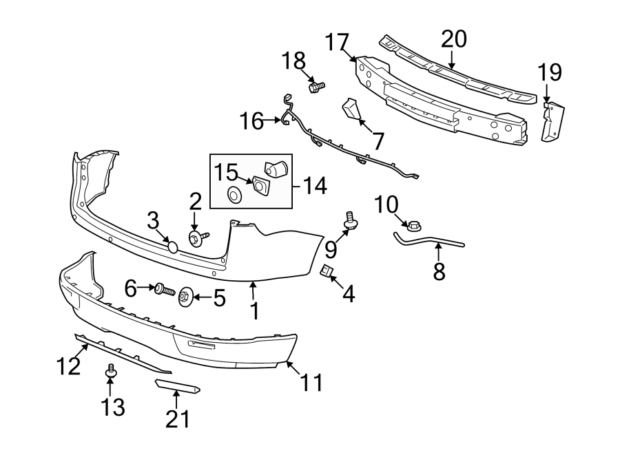 REAR BUMPER. BUMPER & COMPONENTS. Diagram