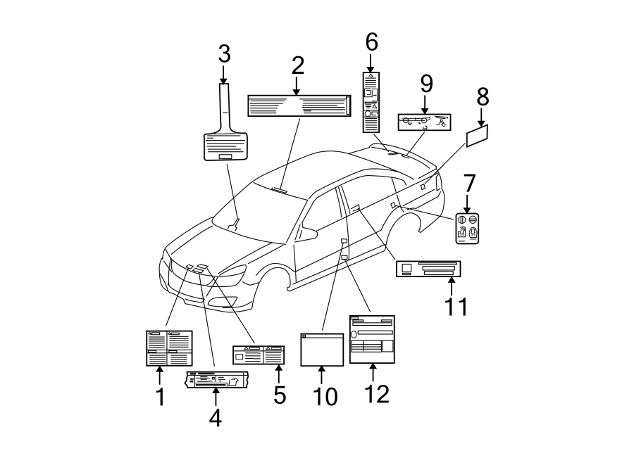 Diagram INFORMATION LABELS. for your 2001 Chevrolet Silverado   