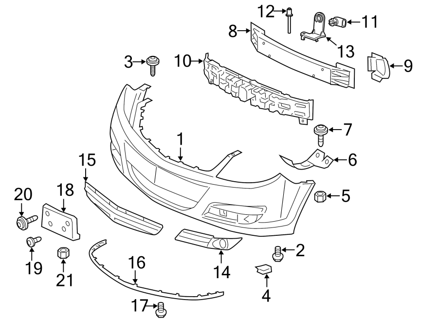 Diagram FRONT BUMPER. BUMPER & COMPONENTS. for your 2006 GMC Sierra 3500 6.6L Duramax V8 DIESEL A/T RWD SLT Crew Cab Pickup 