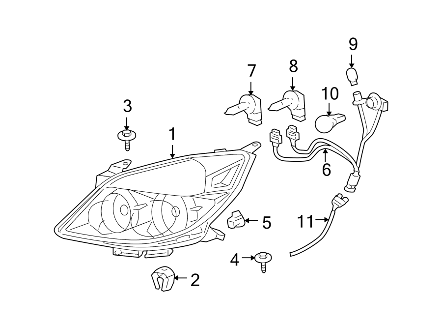 11FRONT LAMPS. HEADLAMP COMPONENTS.https://images.simplepart.com/images/parts/motor/fullsize/IK07015.png