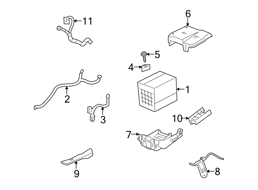 Diagram BATTERY. for your 2006 GMC Sierra 3500 6.0L Vortec V8 M/T 4WD SLT Extended Cab Pickup Fleetside 