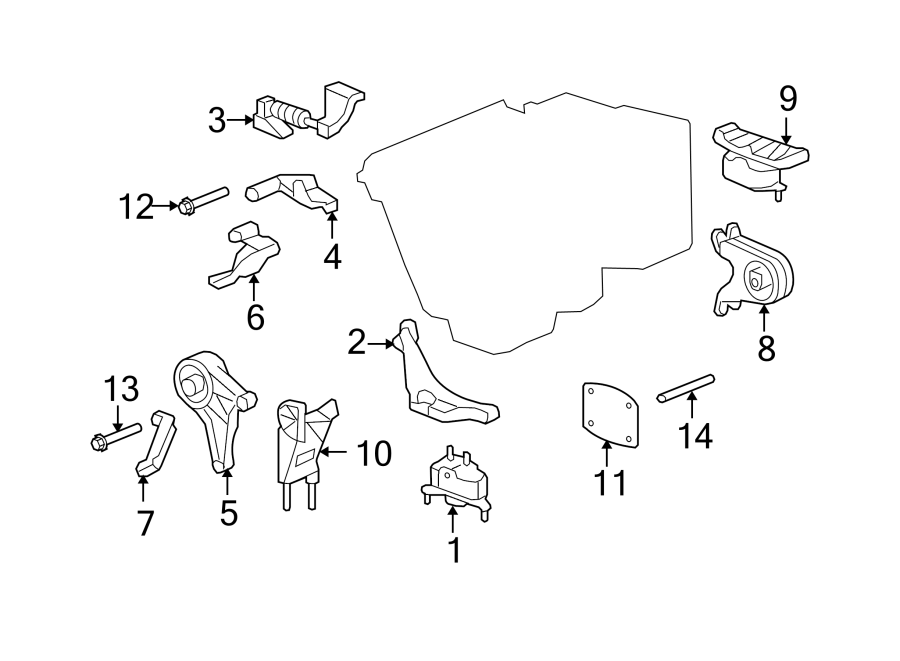 Diagram ENGINE / TRANSAXLE. ENGINE MOUNTING. for your 2011 Chevrolet Suburban 2500   