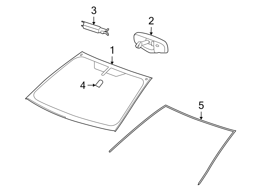 Diagram WINDSHIELD. GLASS. REVEAL MOLDINGS. for your 2002 GMC Sierra 3500 6.0L Vortec V8 A/T 4WD SLE Standard Cab Pickup 