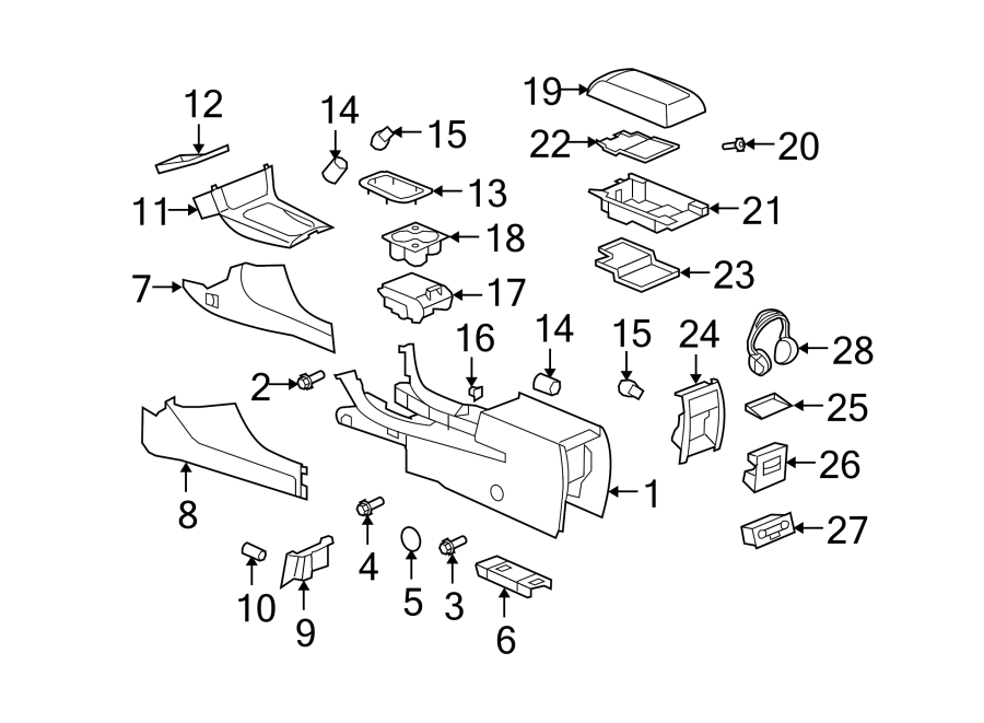 Diagram CONSOLE. for your 2019 Chevrolet Camaro  SS Coupe 