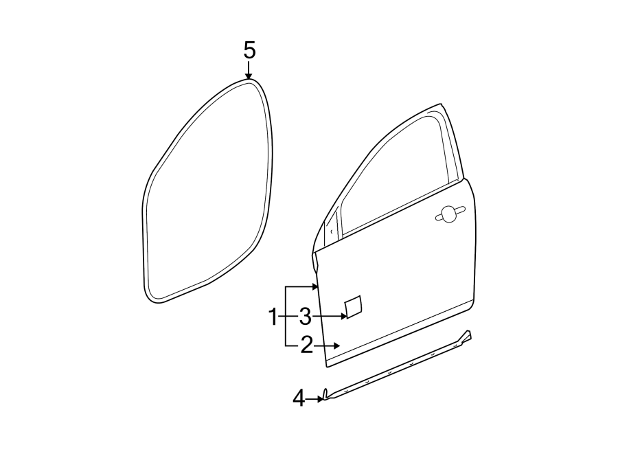 Diagram FRONT DOOR. DOOR & COMPONENTS. for your 2005 Chevrolet Classic   