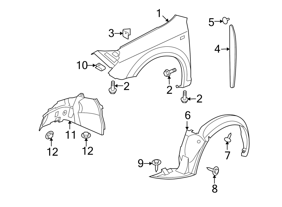 Diagram FENDER & COMPONENTS. for your 2021 GMC Sierra 2500 HD  SLE Extended Cab Pickup Fleetside 