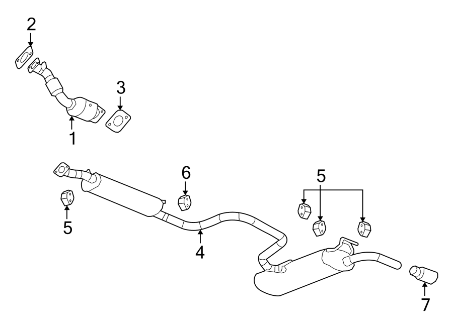 Diagram EXHAUST SYSTEM. EXHAUST COMPONENTS. for your 1992 Chevrolet K3500  Scottsdale Extended Cab Pickup Fleetside 6.5L V8 DIESEL A/T 