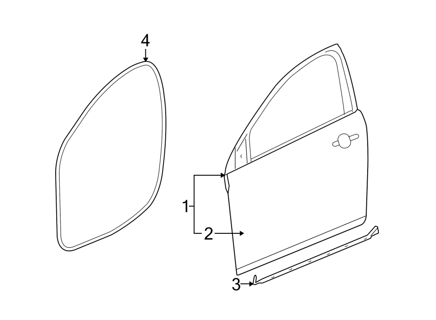 Diagram FRONT DOOR. DOOR & COMPONENTS. for your 2005 Chevrolet Classic   