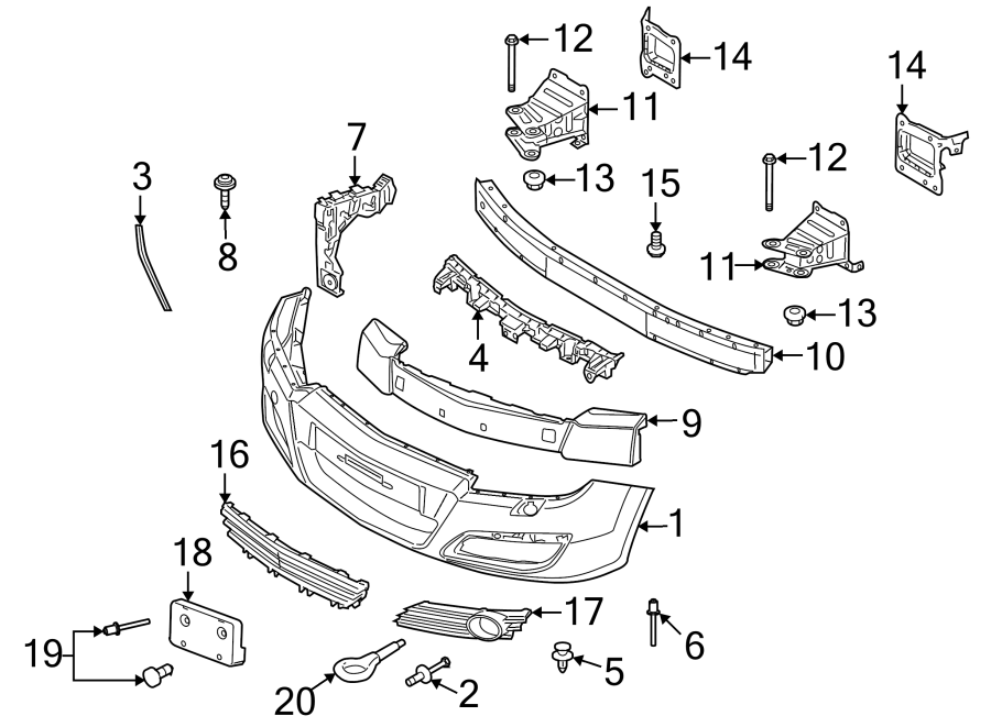 9FRONT BUMPER. BUMPER & COMPONENTS.https://images.simplepart.com/images/parts/motor/fullsize/IM08005.png