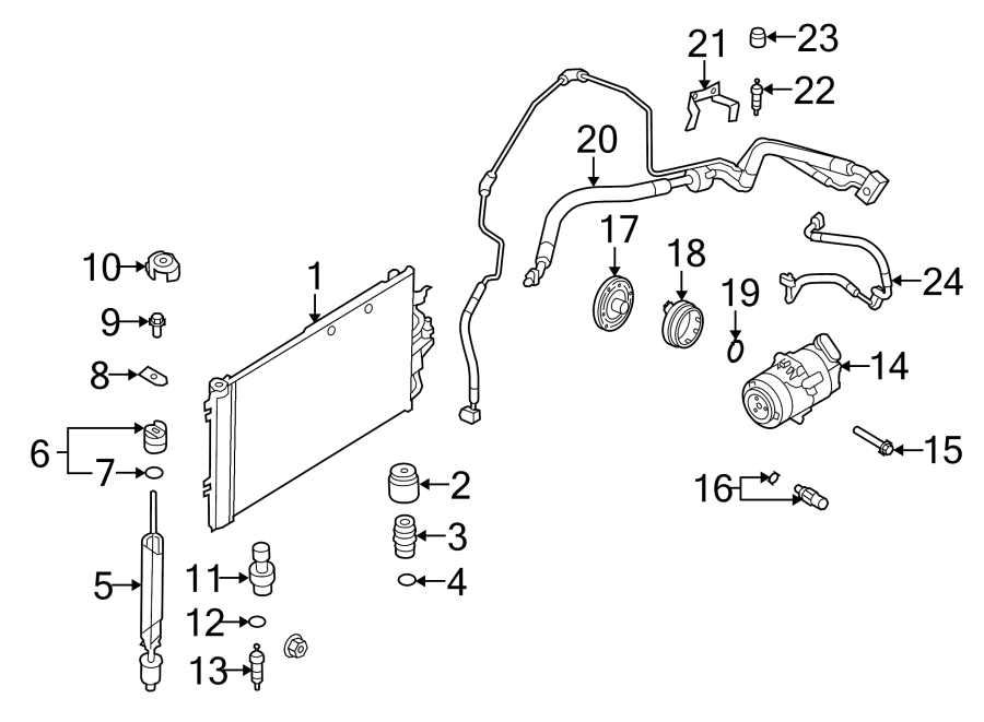 Diagram AIR CONDITIONER & HEATER. COMPRESSOR & LINES. CONDENSER. for your 2017 Chevrolet Spark   