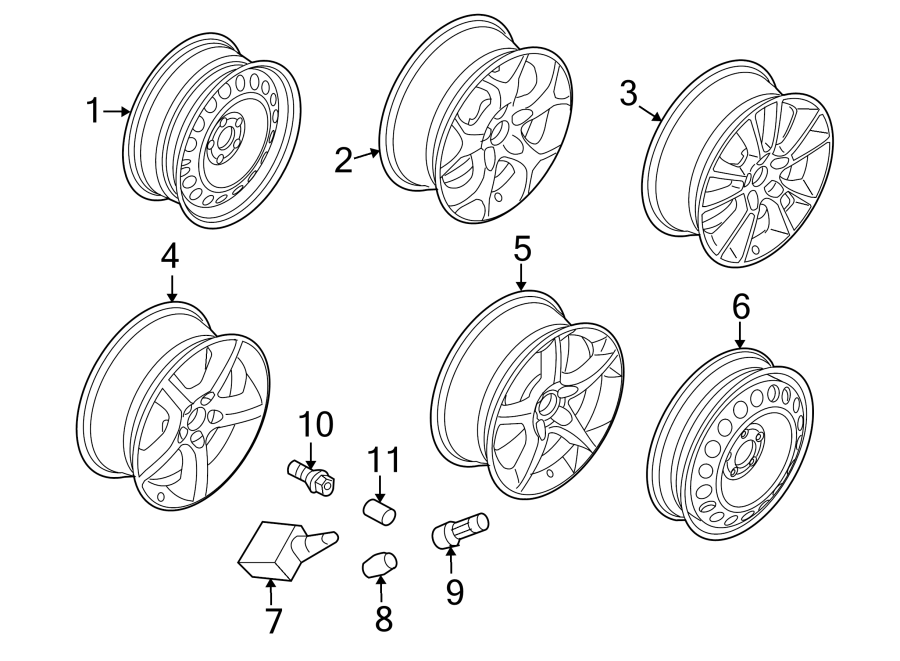 Diagram WHEELS. for your 2004 GMC Sierra 2500 HD 6.0L Vortec V8 M/T 4WD SLE Standard Cab Pickup Fleetside 