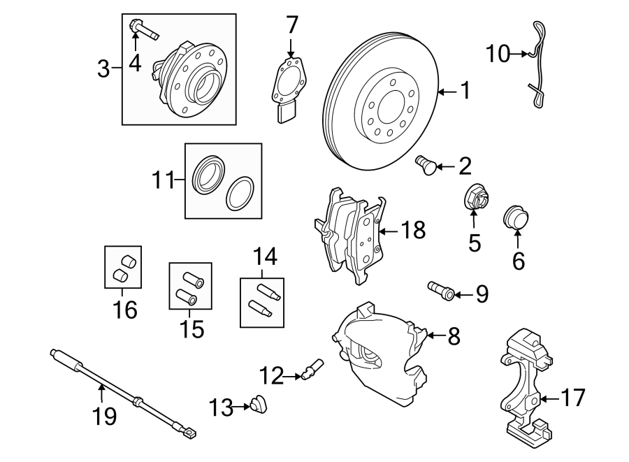 Diagram FRONT SUSPENSION. BRAKE COMPONENTS. for your 2012 GMC Sierra 2500 HD  SLT Extended Cab Pickup 