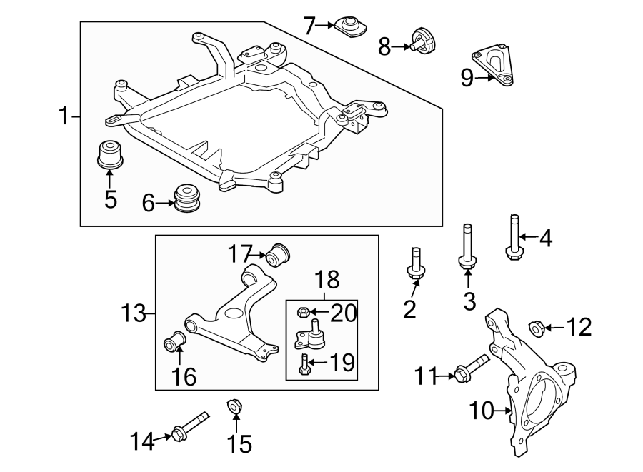 Diagram FRONT SUSPENSION. SUSPENSION COMPONENTS. for your 2015 GMC Sierra 2500 HD 6.6L Duramax V8 DIESEL A/T RWD SLE Standard Cab Pickup Fleetside 