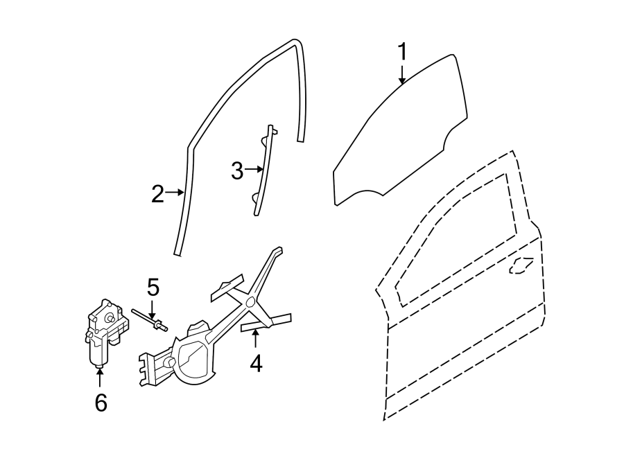 Diagram FRONT DOOR. GLASS & HARDWARE. for your 2020 Chevrolet Spark   