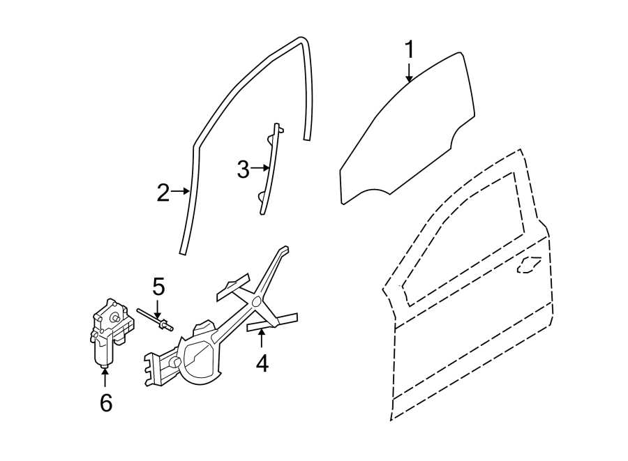 Diagram FRONT DOOR. GLASS & HARDWARE. for your 2020 Chevrolet Spark   