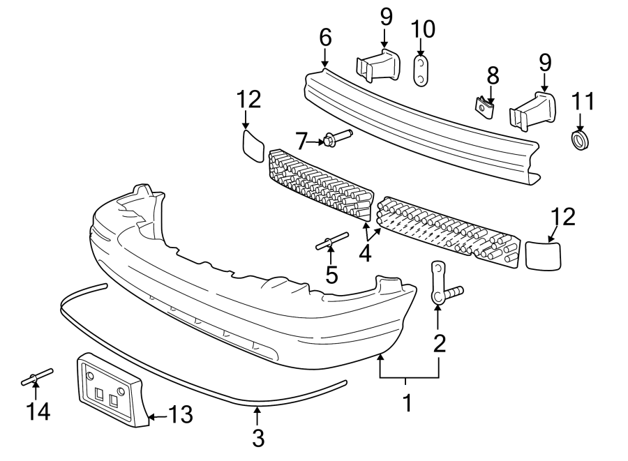 Diagram FRONT BUMPER. BUMPER & COMPONENTS. for your 1992 Ford F-150  XLT Lariat Standard Cab Pickup Fleetside 