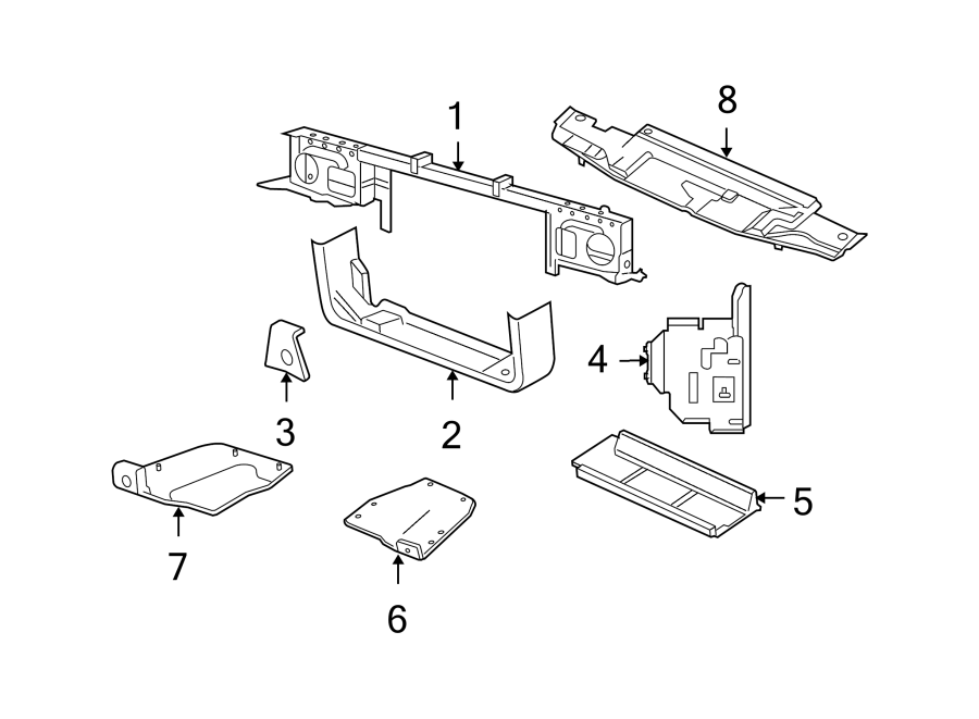 Diagram RADIATOR SUPPORT. for your Lincoln Town Car  