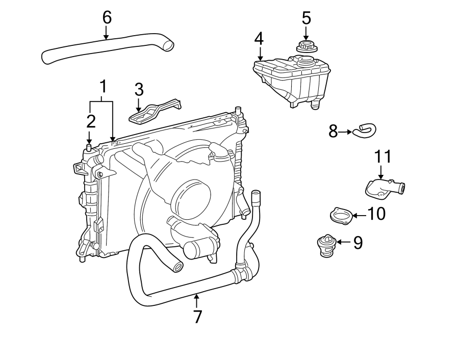 Diagram RADIATOR & COMPONENTS. for your Ford Crown Victoria  