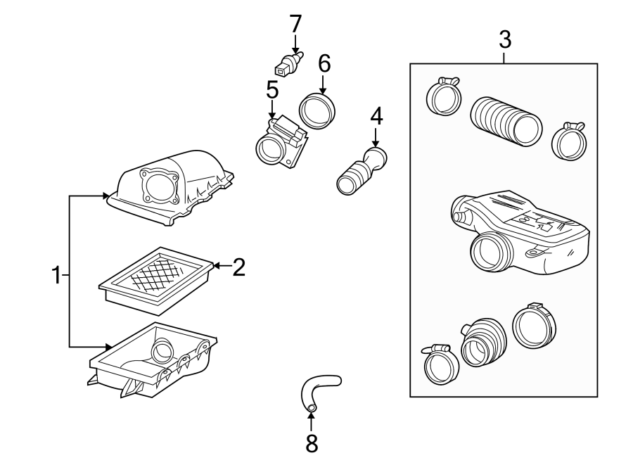 Diagram AIR INTAKE. for your 2020 Ford F-150  SSV Extended Cab Pickup Fleetside 