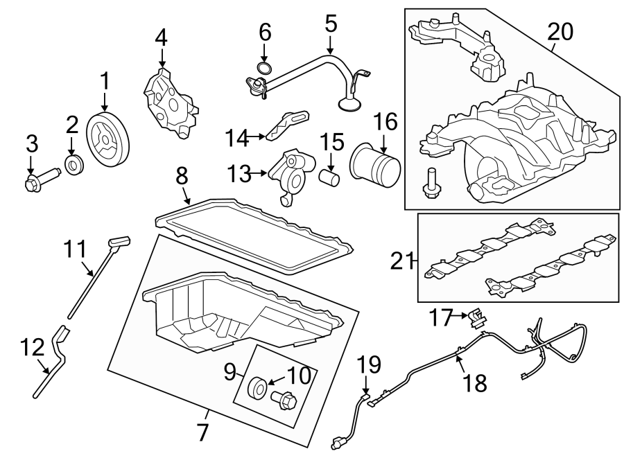 Diagram ENGINE PARTS. for your 1995 Ford E-150 Econoline   