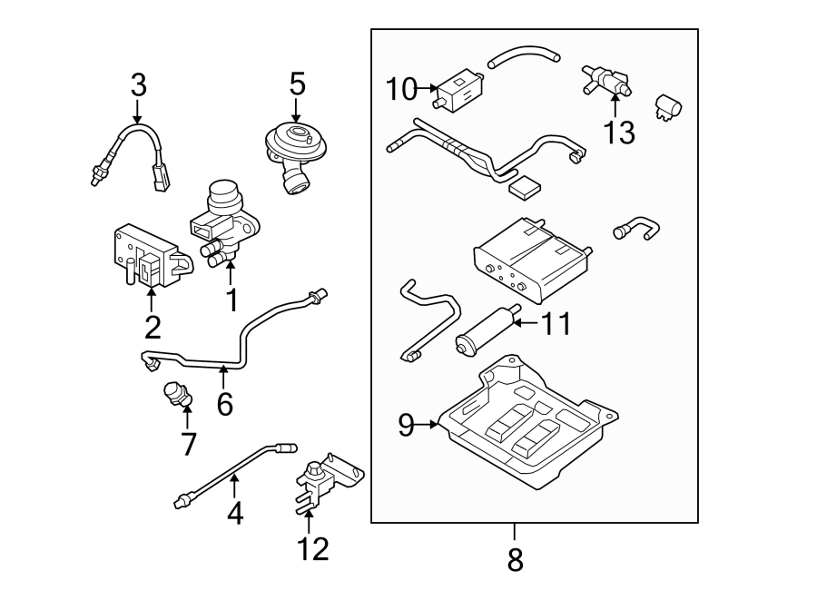 Diagram Emission system. Emission components. for your Ford F-350 Super Duty  