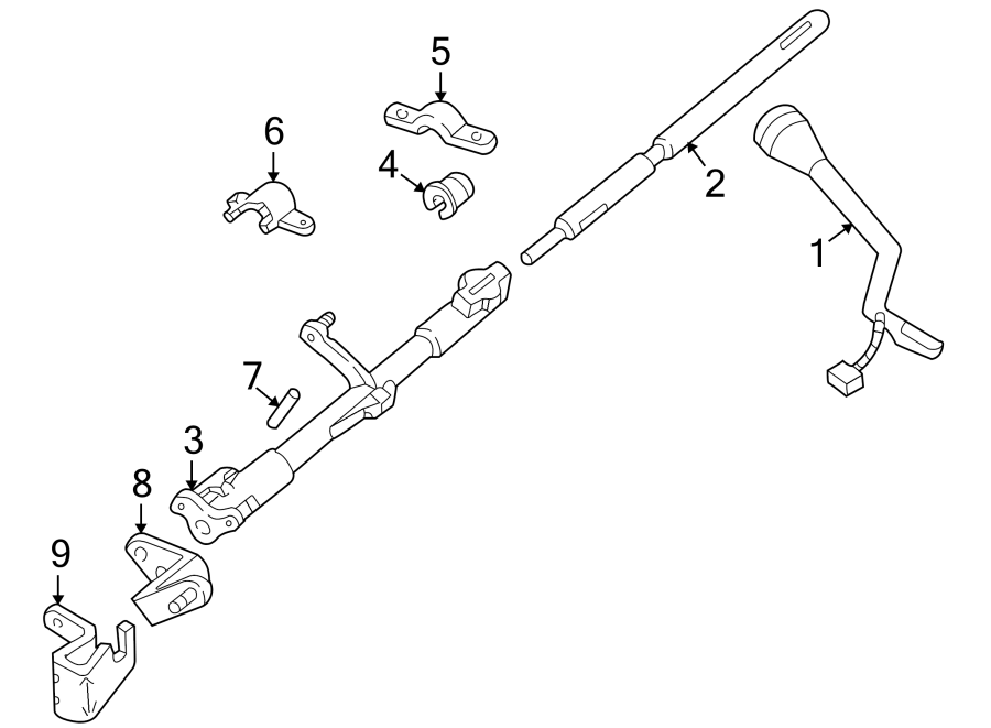 Diagram STEERING COLUMN. SHAFT & INTERNAL COMPONENTS. for your 1999 Ford F-150 4.2L Triton V6 M/T RWD Base Extended Cab Pickup Stepside 