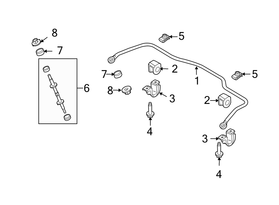 Diagram REAR SUSPENSION. STABILIZER BAR & COMPONENTS. for your 2015 Lincoln MKZ   