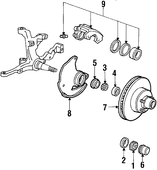 Diagram FRONT SUSPENSION. BRAKE COMPONENTS. for your 2000 Ford F-550 Super Duty  XL Cab & Chassis - Crew Cab 