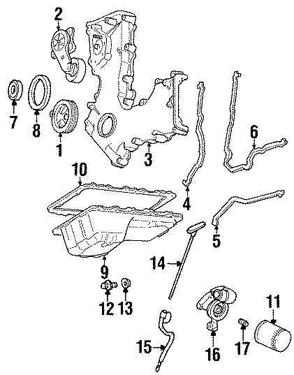 Diagram ENGINE PARTS. for your Ford