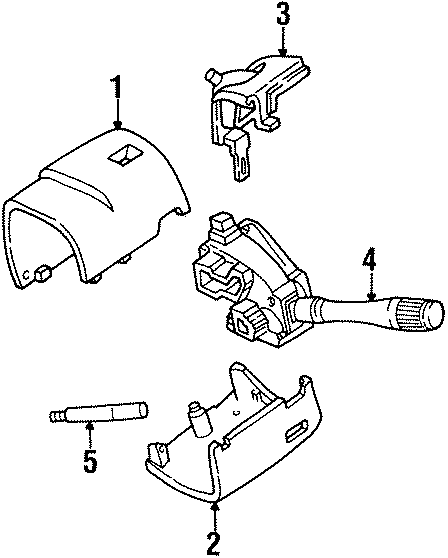 Diagram STEERING COLUMN. SHROUD. SWITCHES & LEVERS. for your 1996 Ford Crown Victoria   