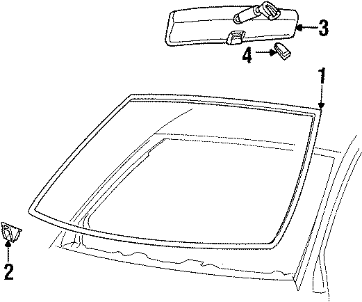 Diagram WINDSHIELD. GLASS. for your 2009 Ford F-350 Super Duty 6.4L Power-Stroke V8 DIESEL A/T RWD Lariat Extended Cab Pickup Fleetside 