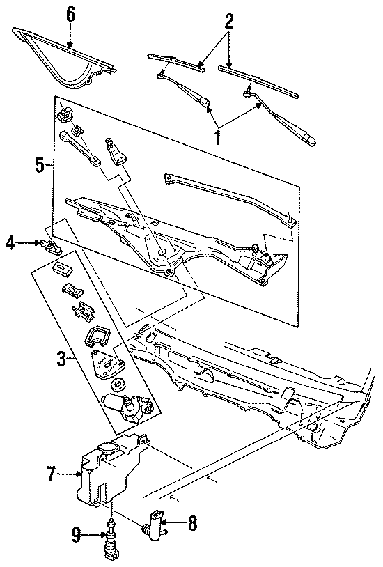 Diagram WINDSHIELD. WIPER & WASHER COMPONENTS. for your 2006 Ford F-150   