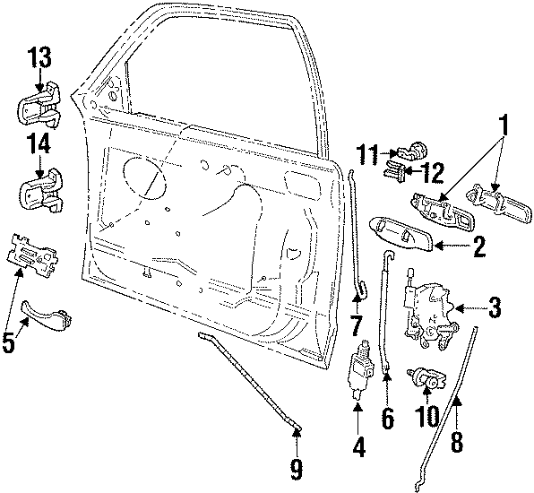 Diagram FRONT DOOR. LOCK & HARDWARE. for your 2024 Ford Explorer   