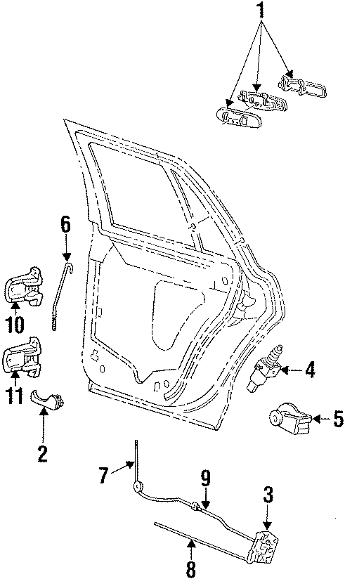 Diagram REAR DOOR. LOCK & HARDWARE. for your Ford Crown Victoria  