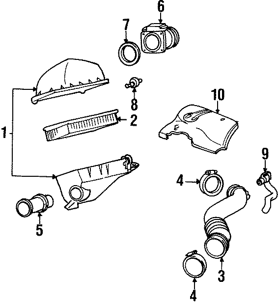 Diagram AIR INTAKE. for your 2019 Ford F-150 3.3L Duratec V6 FLEX A/T 4WD XLT Crew Cab Pickup Fleetside 